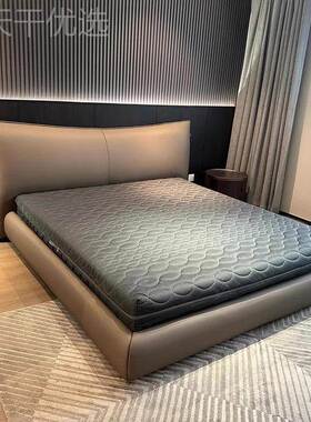 意计式主极简户真皮床婚床设师小型卧家用双人床皮艺现QOV代简约