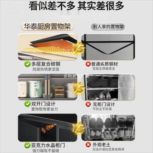厨房置物架双门层高开地微AWO波炉多层落多功能家用收纳柜储物橱