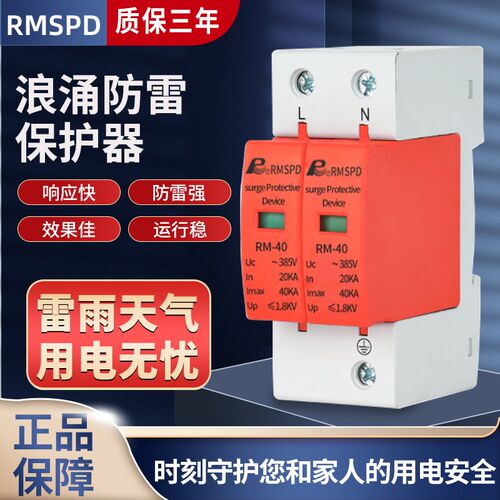 上海人民浪涌保护器2P家用光伏电源防雷器单相三相4P避雷电涌模块