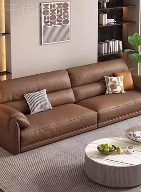 款意式极简真代皮沙发客沙厅家用新大小户型简约现直排UBX头层真