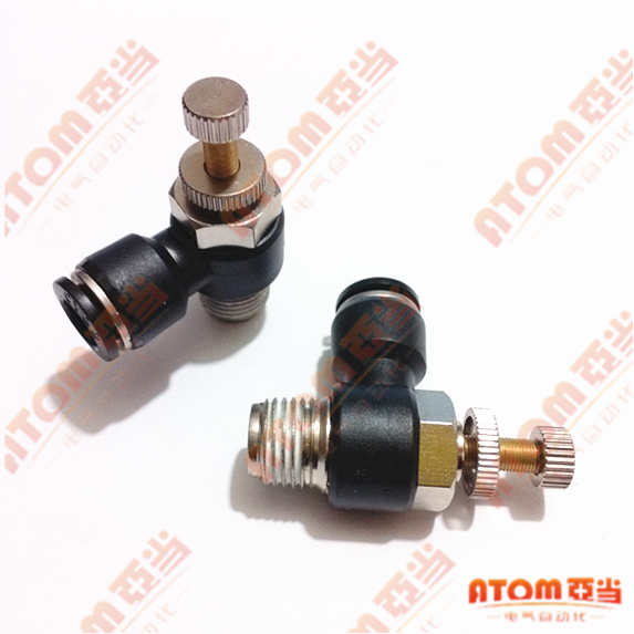 精品优质黑色气动快插接头可调SL6-1节流阀SL8-01铜镀镍SL4-M5