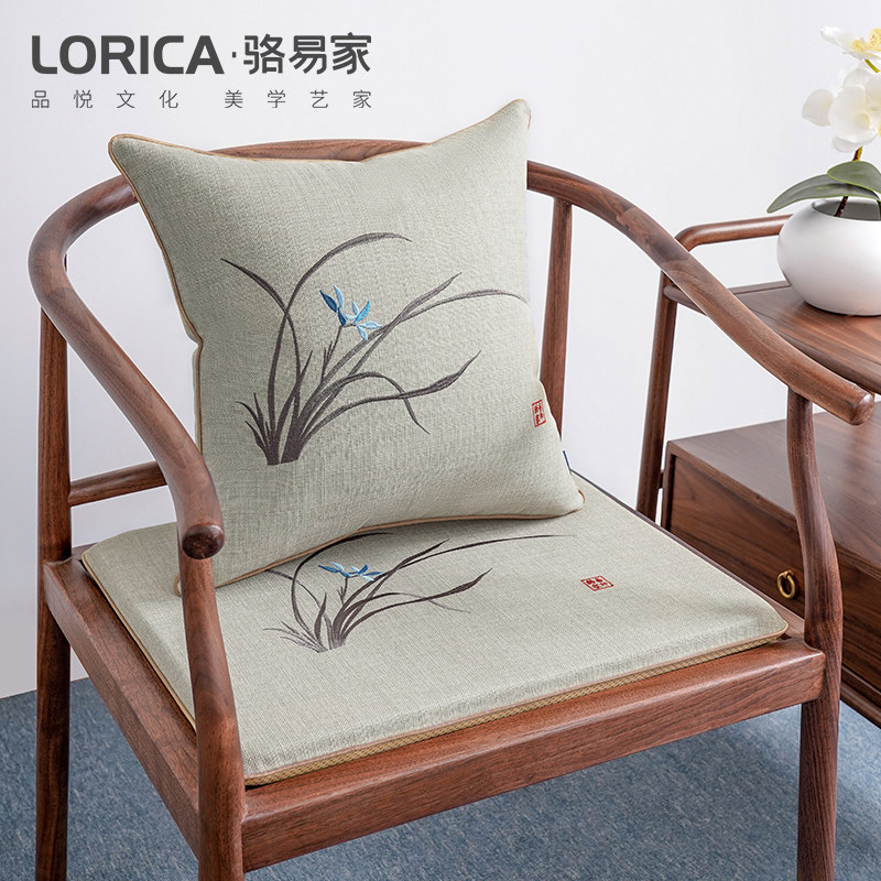 中式绣花茶椅垫坐垫红木家具椅子垫沙发H垫子餐椅茶桌太师椅圈椅