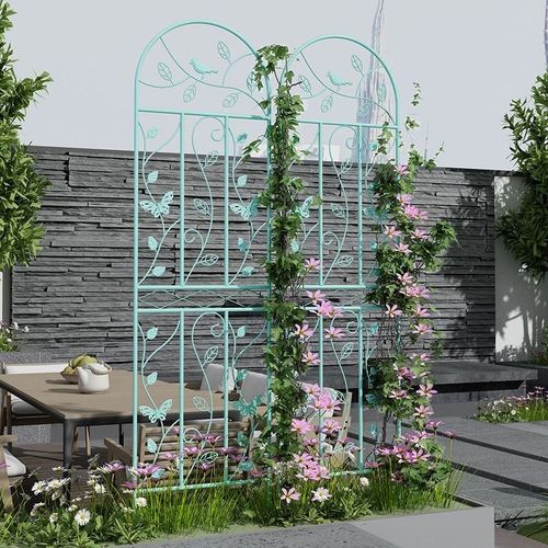 铁线莲爬藤架月季绿萝蔷薇植物攀爬花架户外花园庭院栅栏铁艺支架