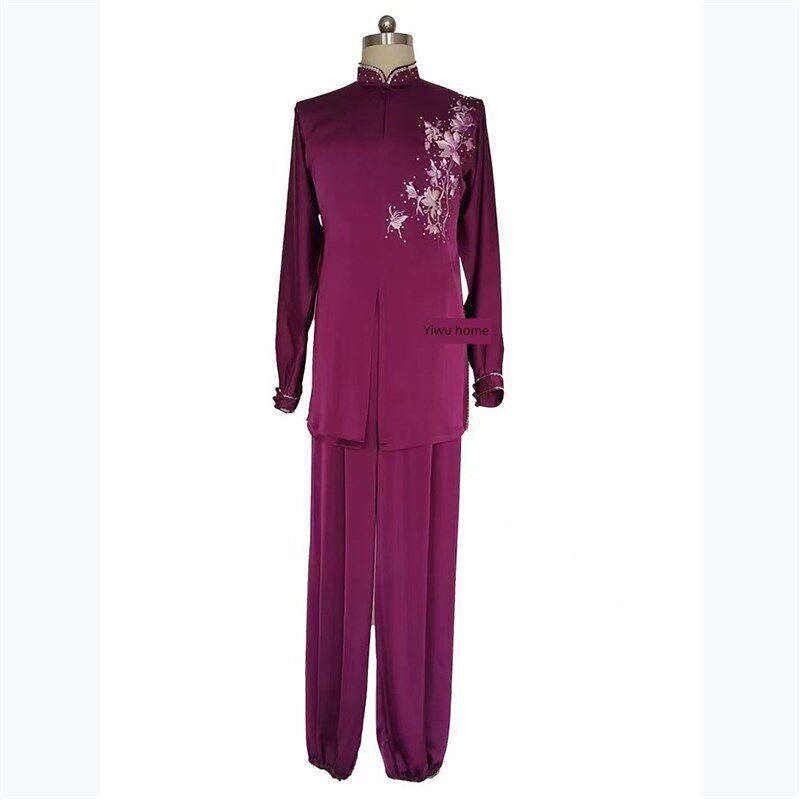 易武堂刺绣镶钻太极服健身气功z八段锦表演服装新款团队比赛服刺