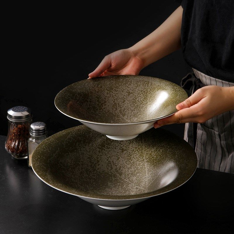 灵芸《金闪》陶瓷深口碗餐厅餐具高档私房菜酒楼特色大碗汤碗