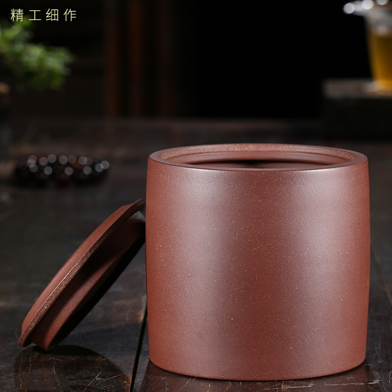 宜兴原矿老紫泥紫砂茶叶罐 紫泥散茶罐一斤装T醒茶罐家用小号罐