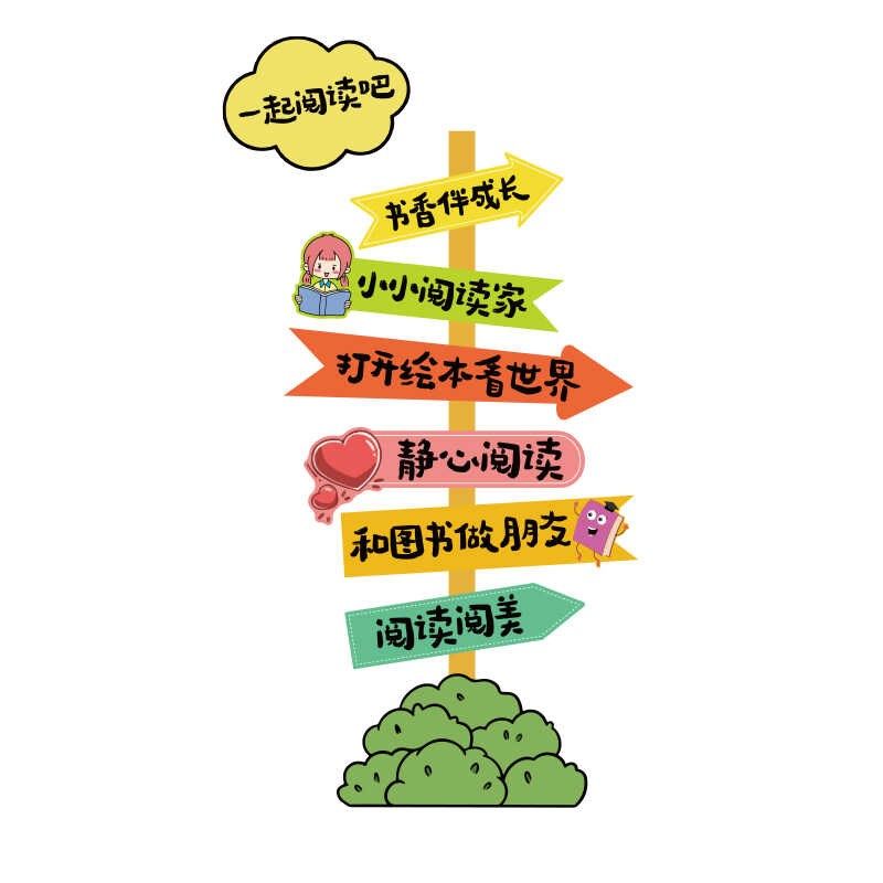 幼儿园童阅读区布置装饰图书角文化绘本馆墙面环创题书店房氛围,家居饰品,文化墙贴,淘宝优惠券,粉丝福利购,淘宝优惠卷