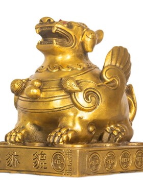 纯黄铜貔貅一对单角貔貅业送礼办公室金钱貔貅