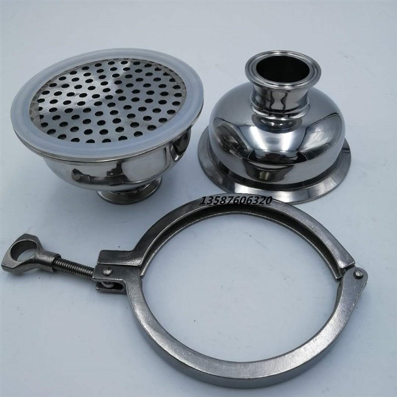 不锈钢出料口快装球形阻火器卫生级直通管道网