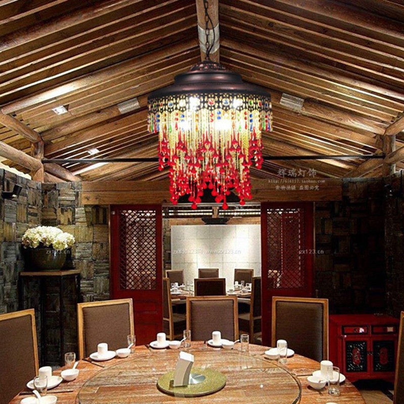 东南亚风格泰式火锅饭店包间超亮民宿客栈酒吧美容院灯饰温馨