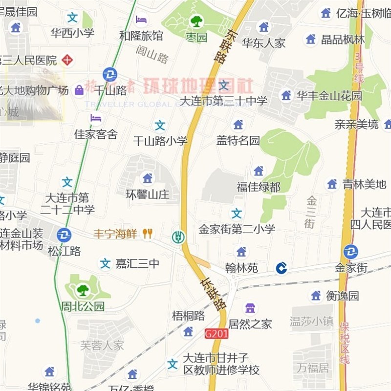超大巨幅 大连市区地图订制 城市城区报新饰画