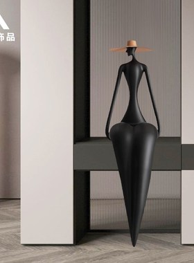 抽象人物客厅装饰艺术雕塑创意玄关酒店大堂售楼处人形玻璃钢