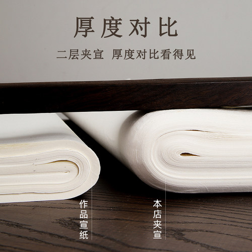 义记宣加厚夹宣尺宣国画生宣大写意鸟山水冰雪画练习斗方尺对特厚