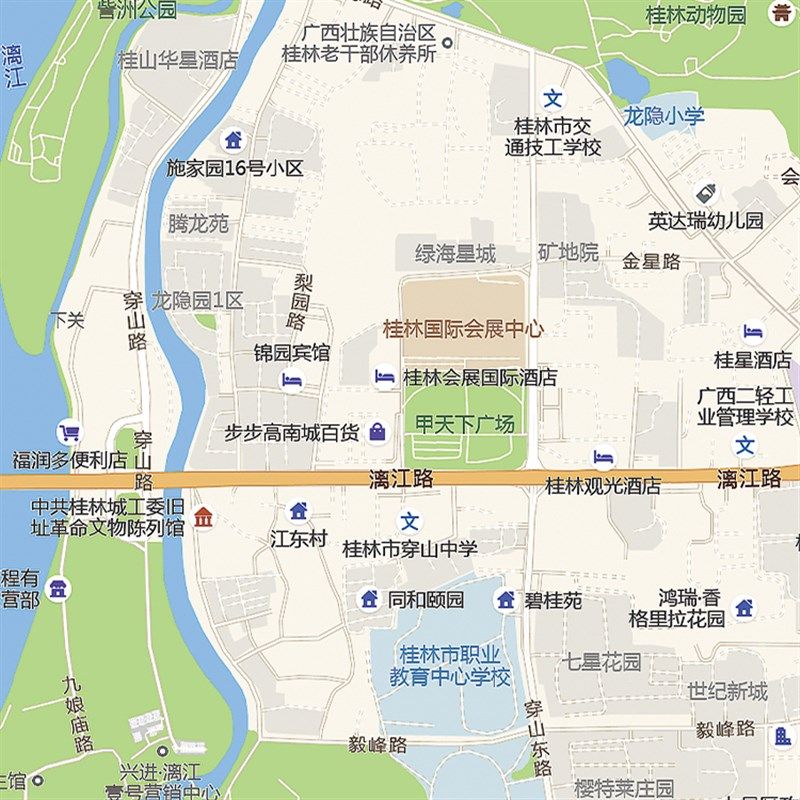 桂林市地图大尺图广省东订制街道交通图饰画