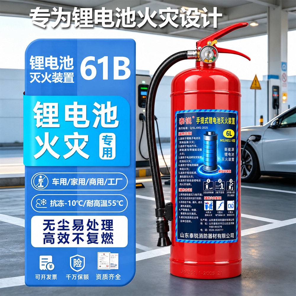 锂电池专用灭火器水基车用灭火装置新能源车载悬挂式汽车电动车棚