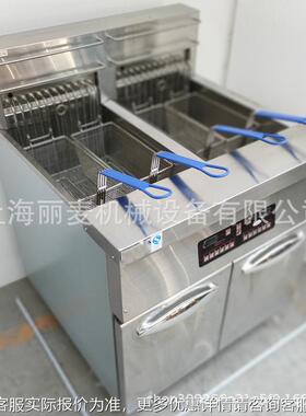 上海工厂应炸立式电脑版双缸四筛电 炉供56L37376KW功率380V油炸