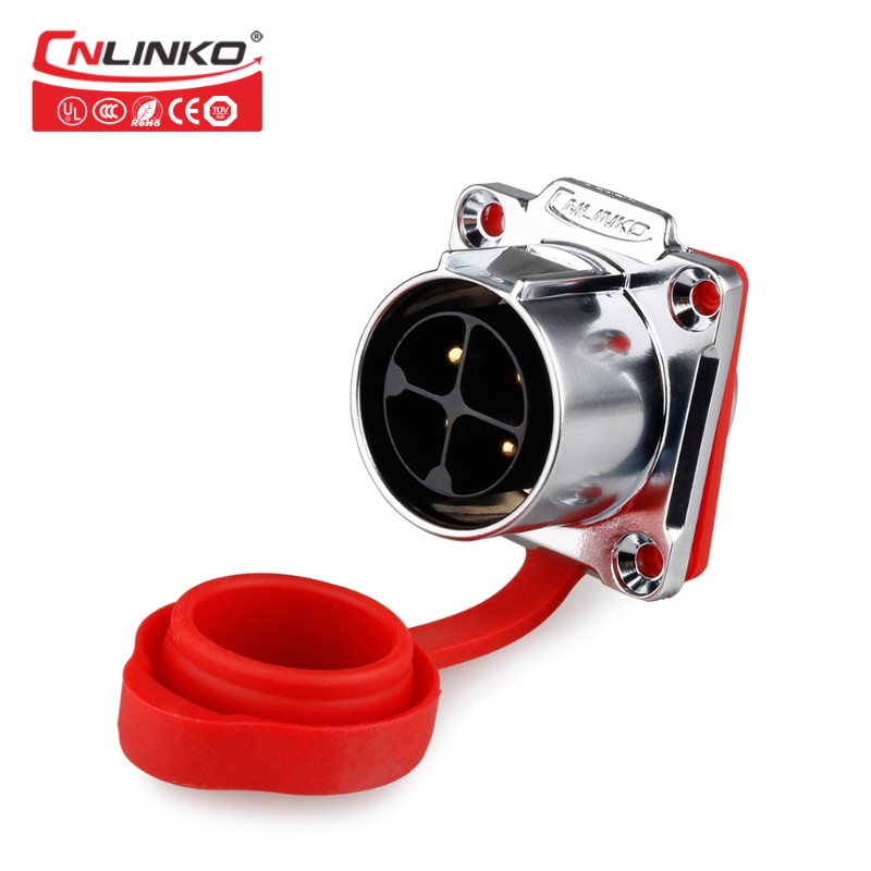 凌科LP-24大功率4芯25A面板电源防水航空插头插座连接器