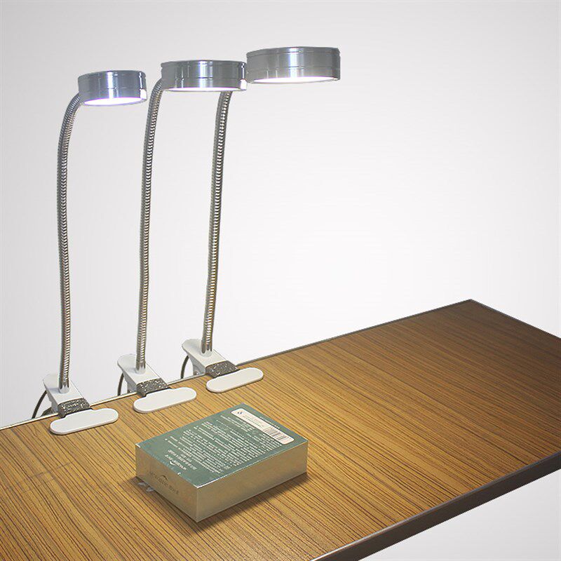 便携单光护眼书桌台灯LED软管万向化妆灯夹式通用灯12W超亮大功率