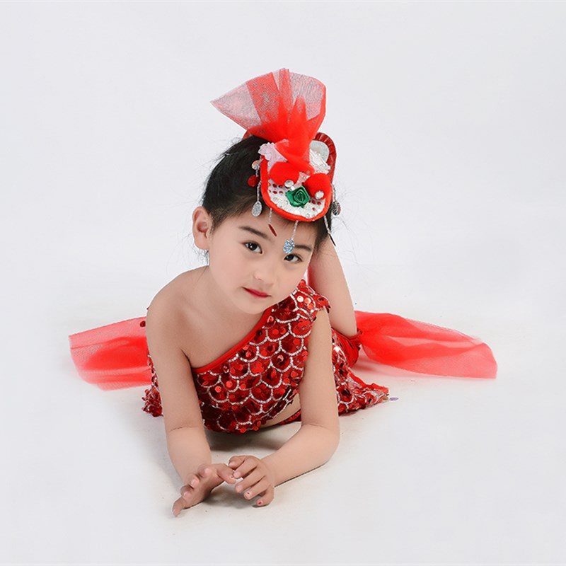 六一小金鱼表演服吹泡泡的演出服唧唧鱼儿跃悦童舞蹈鱼儿欢歌服装