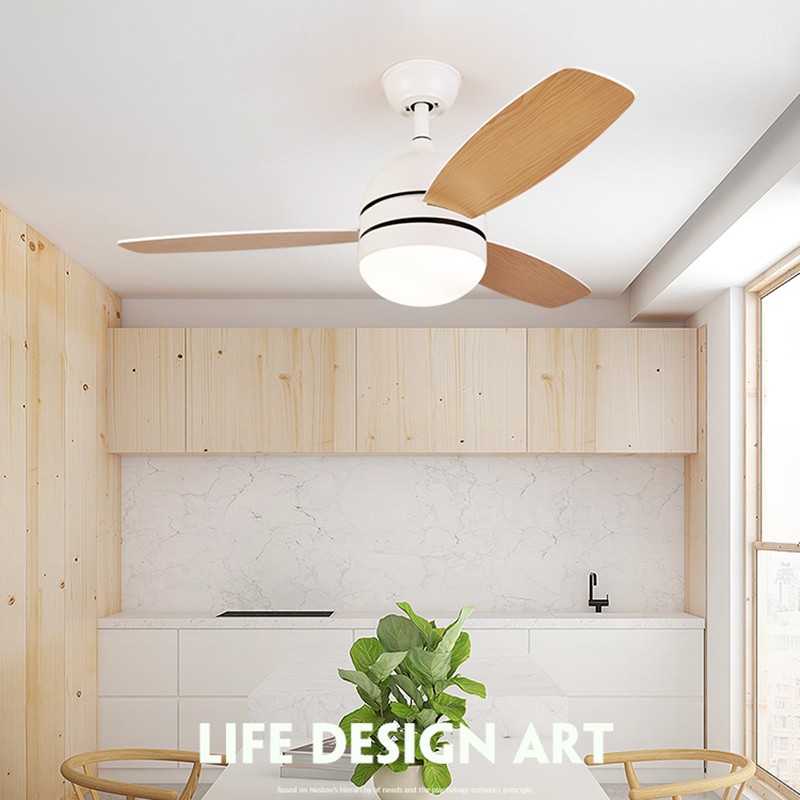 36寸42寸木叶吊扇灯变频静音风扇日式简约装饰吊扇灯餐厅客厅卧室