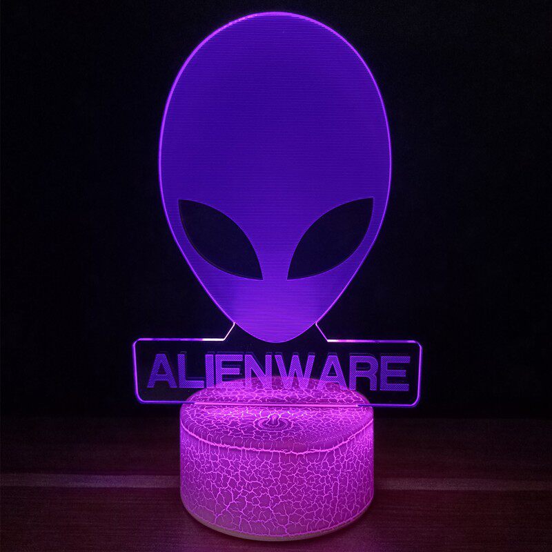 ALIENWARE外星人LOGO小夜灯科幻RGB电竞桌面机箱摆件装饰氛围灯