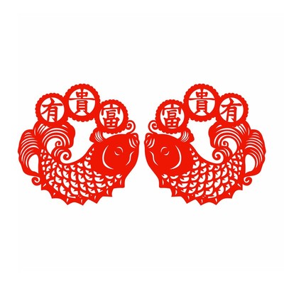 年年有余窗花静电贴纸鱼剪纸2026新年马年春节贴玻璃门窗户贴画