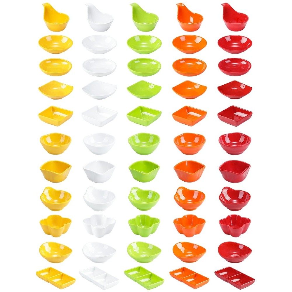 彩色密胺碟子三格小菜碟蘸料味碟塑料火锅店餐具调料碟酱料碟商用