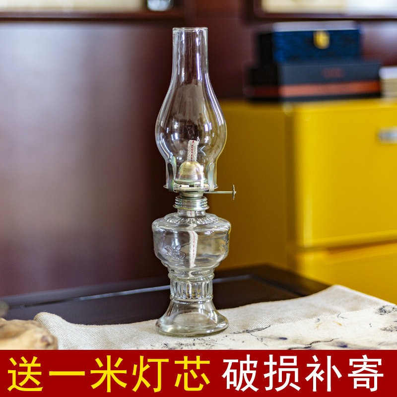 复古老式煤油灯用油老煤油灯乡村怀旧火水灯洋油灯长明灯玻璃煤油