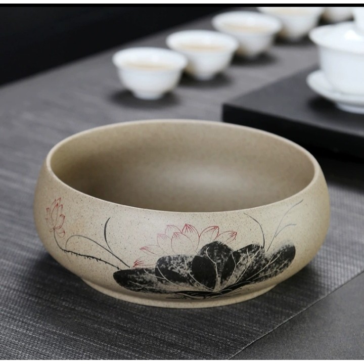 装饰粗陶烟灰缸大码 家用中式网红 多功能果皮收纳水果缸