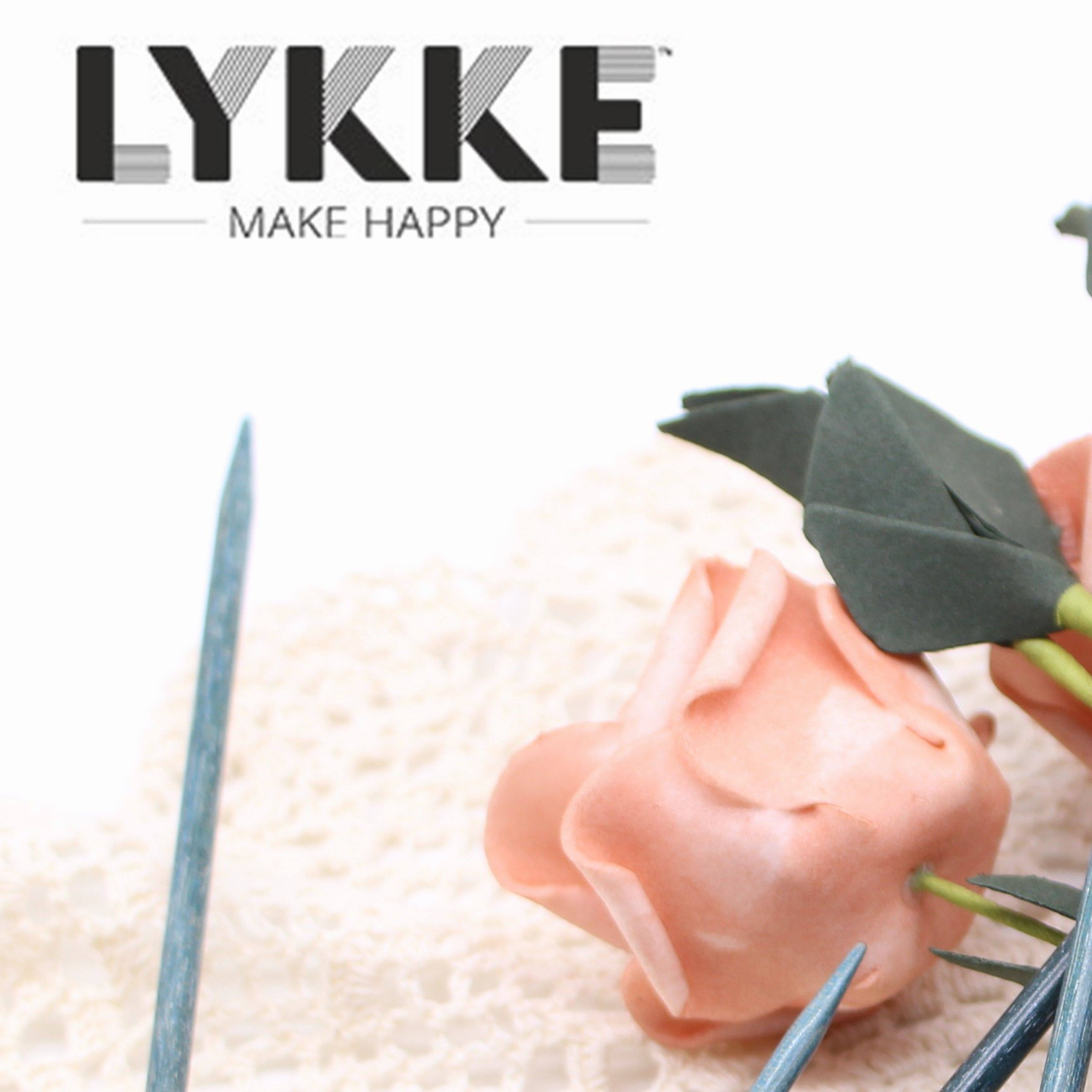 进口编织工具lykke桦木环针40/60/80cm固定环形针蓝色毛衣针