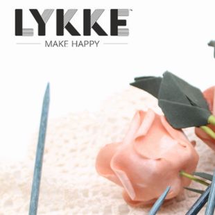 进口编织工具lykke桦木环针40/60/80cm固定环形针蓝色毛衣针