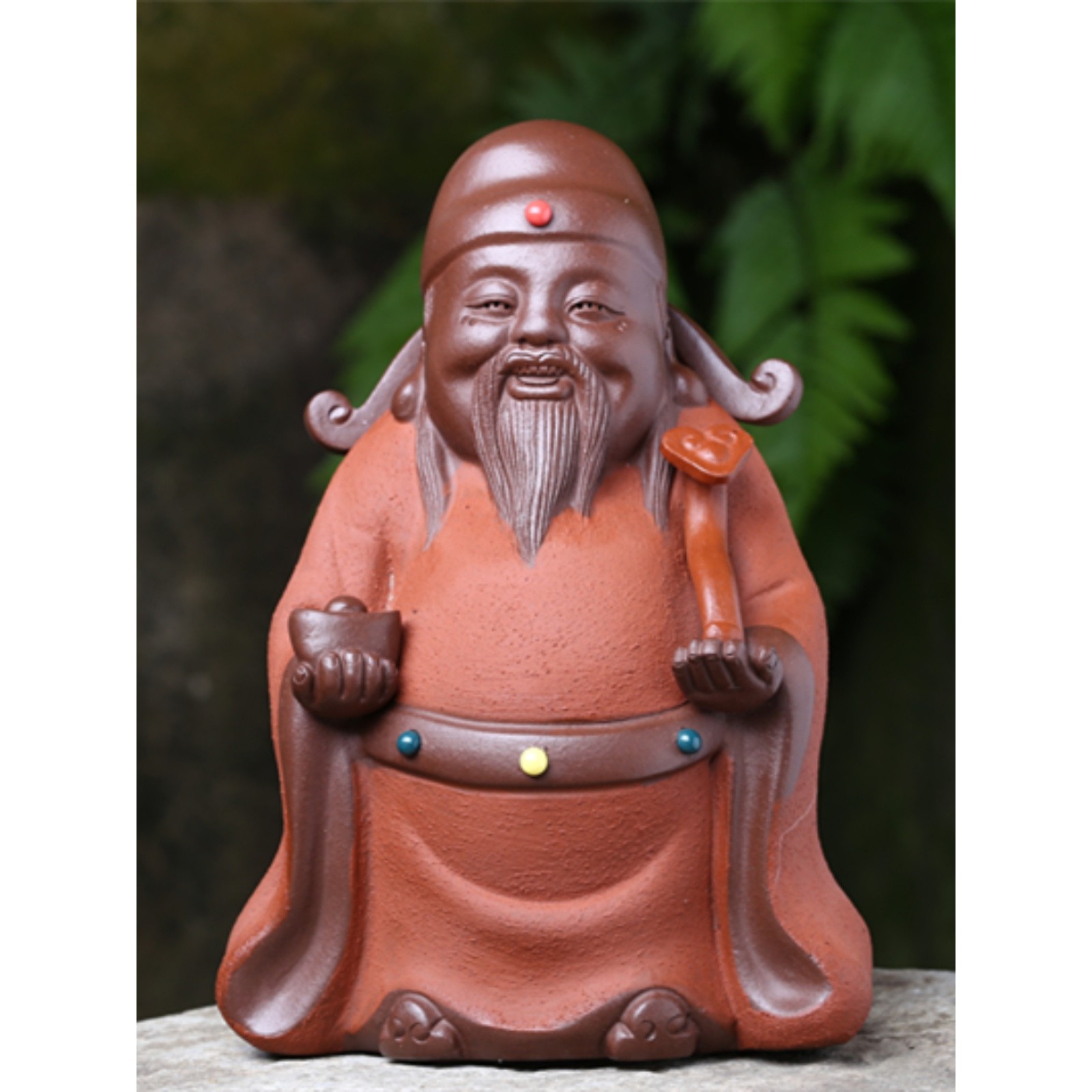 原矿紫砂财神爷摆件 精品招财进宝茶宠 可养全手工大号茶台茶玩