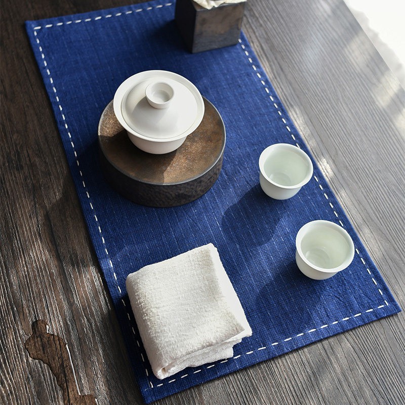 茶席中式麻布禅意布艺功夫棉麻日式干泡茶道配件桌旗餐垫简约手工