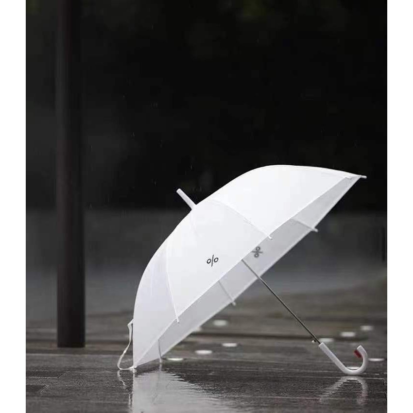 ins风百分号雨伞实用纯白色磨砂纤维骨抗风雨伞拍照摄影简约