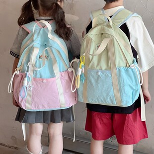 儿童超轻幼儿园宝宝书包韩系拼色男女童双肩背包小孩子出游研学包