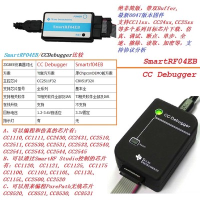 SmartRF04EB CC Debugger 仿真器，支持CC1110cc2530CC2540等