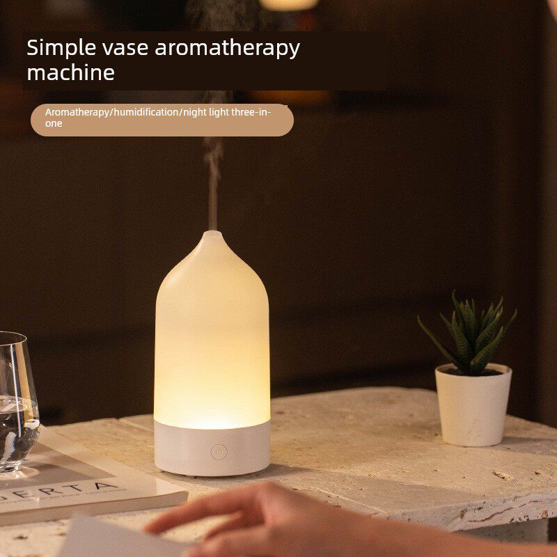 简约花瓶香薰机加湿器夜灯家用客厅卧室桌面喷雾加湿香薰精油礼物