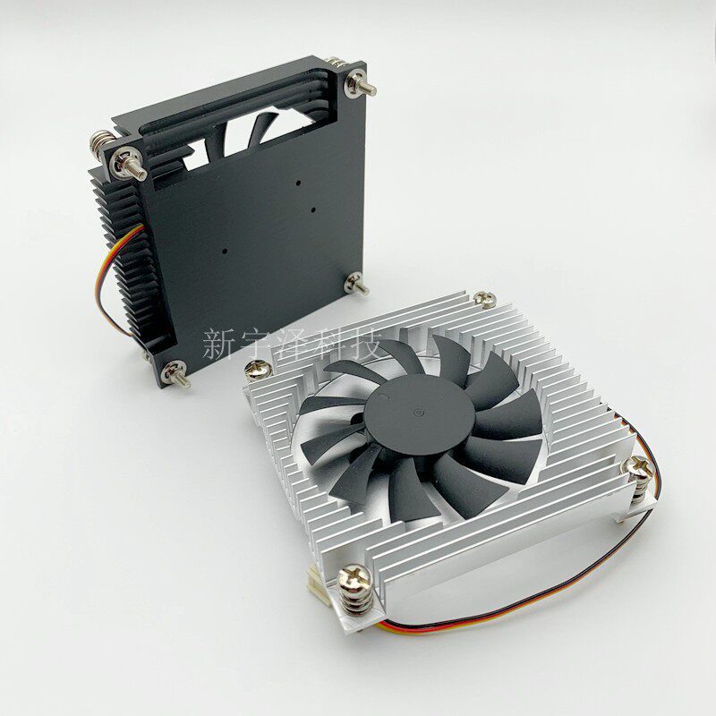 超薄All1155/1200CPU散热器15mm镂空温控风扇静音 ITX主板专用