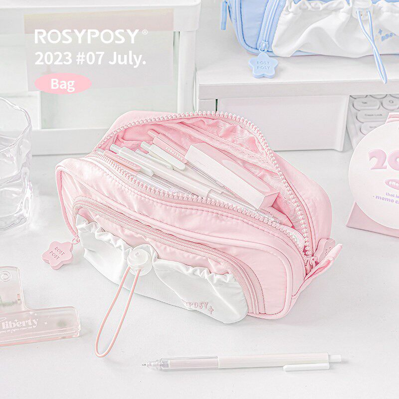 奶油星星抽绳!结构战士!RosyPosy笔袋ins高颜值收纳文具袋多层