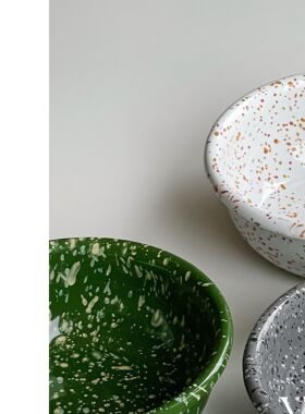 [YURUUI设计师]韩国Eding彩色泼墨搪瓷酸奶碗谷物碗燕麦碗小众设