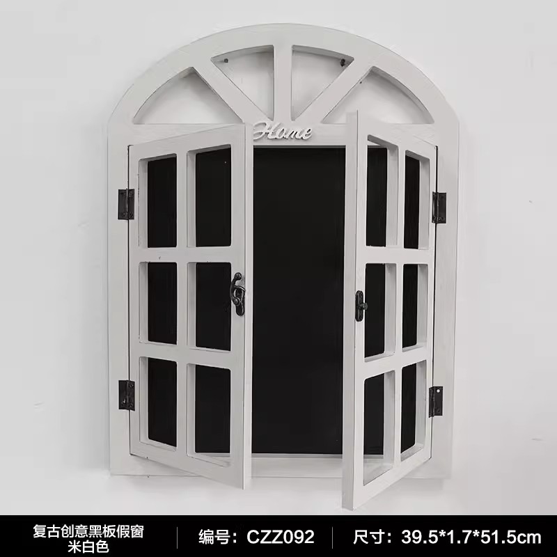 复古假窗户壁挂田园黑板留言板仿真窗户创意家居酒吧房间墙面装饰