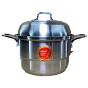 潮宝钢铁侠不锈钢单篦汤蒸锅家用特厚特深复底燃气灶电磁炉通用