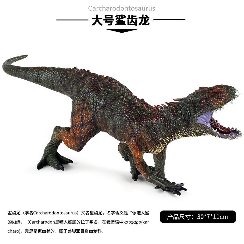 侏罗纪仿真实心大号鲨齿龙玩具恐龙模型动物塑胶儿童男摆件望齿龙