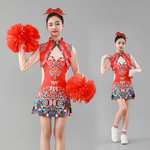 女童啦啦操服艺术体操服民族风演出服儿童艺考舞台表演花式技巧服