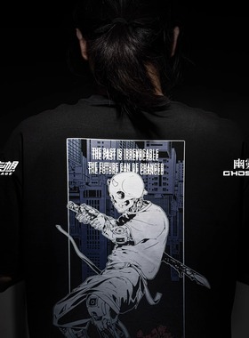 内核妄想×幽灵装备「重生」印花T恤男短袖机能重磅打底基础开衩