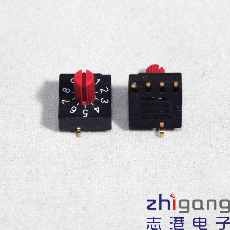 KNITTER进口旋转开关0-9/10位编码开关 旋转编码开关 反码贴片脚