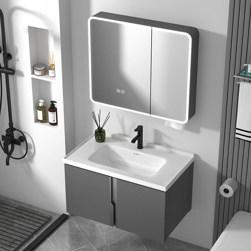 卫生间洗手盆柜组合蜂窝铝浴室柜卫生间洗漱台陶瓷一体洗脸盆40宽