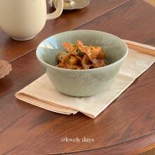 lovely days ins嫩绿色亮釉窑变渐变纹理陶瓷釉下彩酸奶碗小食碗