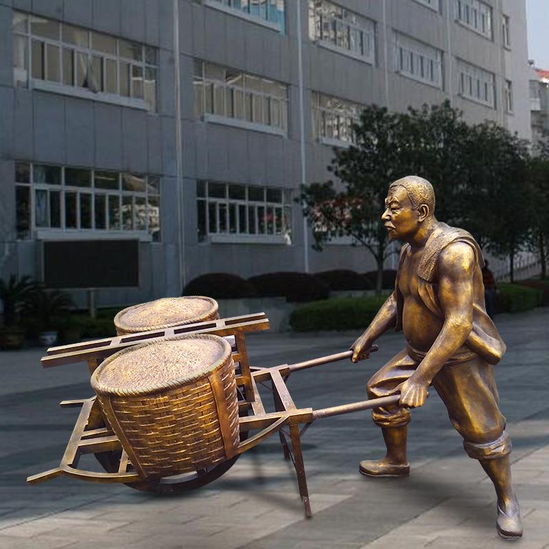 仿铜玻璃钢雕塑摆件大型文化广场步行街小吃街庭院户外人物可定制