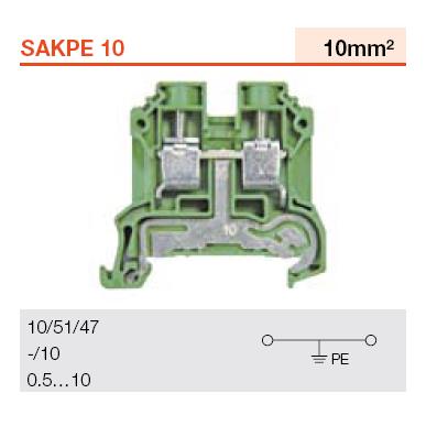 魏德米勒接线端子SAKPE 10导轨式黄绿接地端子螺钉接线1124480000